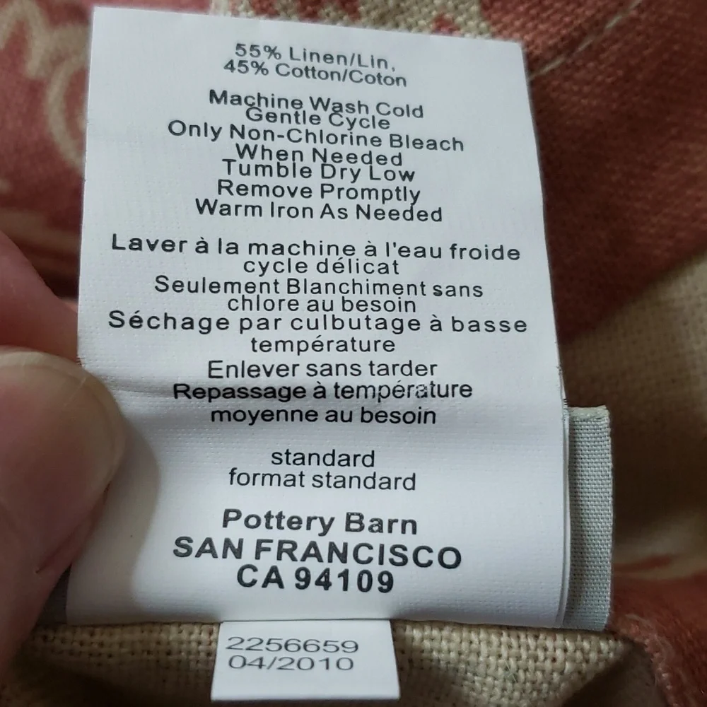 Pottery Barn ALESSANDRA Terra Cotta Linen Blend Pillow Shams Set of 2